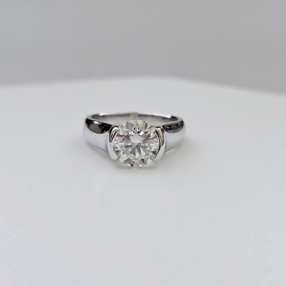2ct Round Moissanite Floating Ring - image 1